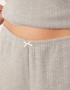 Abercrombie & Fitch Nightwear Flippy Pointelle Short Co-ord In Light Grey For Women -Abercro Clothing Shop 207916128 3