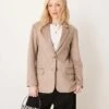 Abercrombie & Fitch Suede Blazer In Taupe For Women Dark Brown -Abercro Clothing Shop 207916153 1 darkbrown