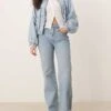 Abercrombie & Fitch High Rise 90's Fit Relaxed Jean In Distressed Wash For Women Blue Wash -Abercro Clothing Shop 207916167 1 bluewash