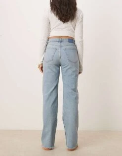 Abercrombie & Fitch High Rise 90's Fit Relaxed Jean In Distressed Wash For Women Blue Wash -Abercro Clothing Shop 207916167 3
