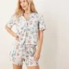 Abercrombie & Fitch Nightwear Button Up Top Co-ord In Postcard Print For Women Post Card Print -Abercro Clothing Shop 207916184 1 postcardprint