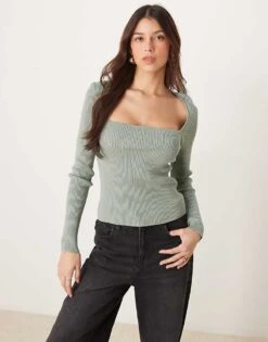 Abercrombie & Fitch Sheer Layered T-shirt In Taupe For Women -Abercro Clothing Shop 207916215 1 taupe 1