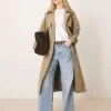 Abercrombie & Fitch Longline Trench Coat In Khaki For Women -Abercro Clothing Shop 207916316 1 khaki