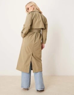 Abercrombie & Fitch Longline Trench Coat In Khaki For Women -Abercro Clothing Shop 207916316 3
