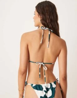 Abercrombie & Fitch Swim Triangle Bikini Top In Blue Abstract Print For Women -Abercro Clothing Shop 207916425 4