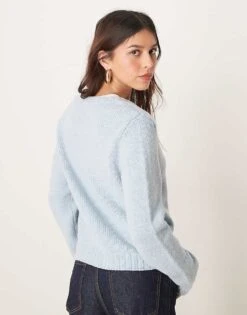 Abercrombie & Fitch Long Sleeve Button Through Cardi In Light Blue For Women -Abercro Clothing Shop 207916440 4