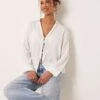 Abercrombie & Fitch Relaxed Textured Shirt In White For Women -Abercro Clothing Shop 207916457 1 white