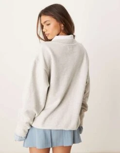 Abercrombie & Fitch Badge Detail Sweat Top In Grey For Women -Abercro Clothing Shop 207916473 4