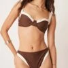 Abercrombie & Fitch Swim Mid Rise Contrast Binding Bottom Co-ord In Brown For Women -Abercro Clothing Shop 207916529 1 brown