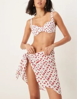 Abercrombie & Fitch Short Sarong Co-ord In Cherry Print For Women Multi -Abercro Clothing Shop 208107858 4