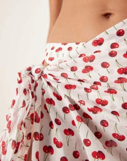 Abercrombie & Fitch Short Sarong Co-ord In Cherry Print For Women Multi -Abercro Clothing Shop 208107858 5