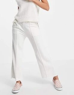 Abercrombie & Fitch Pleated Trousers In Light Grey For Women -Abercro Clothing Shop 22622912 4